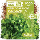 KVITER Slow Bolt Cilantro seeds packaging displayed for organized herb planning