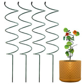 KVZVK 4Pack spiral tomato stakes in soil provide sturdy support for climbing plants.