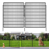 KYATE 10-panel garden fence standing tall to contain dogs in the yard.