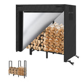 KYATE 4ft firewood rack with cover keeps outdoor logs organized and protected.