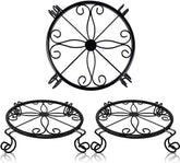 Kylinbigda round plant stand with flower pattern, stylish indoor display.