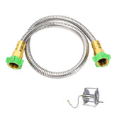 Kytvl 3ft stainless steel leader hose connection offers reliable kink-free performance for hose reels.