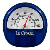 La Crosse 104-106BL thermometer in a blue case for quick temperature reading