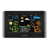 La Crosse S77925-INT color display showing forecast with seasonal colors for quick planning.