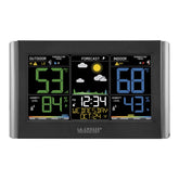 La Crosse Technology weather station color display shows current conditions and forecast at a glance.
