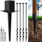 LADECH 4x4 fence post anchor base showing secure ground grip