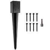 LADECH 4x4 fence post anchor in black powder coat secures outdoor posts