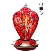 LaElvish Garden hummingbird feeder with sunlit glass attracts birds to your yard
