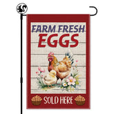 LAGZDFC Sold Here Eggs flag adds rustic charm to outdoor entryways.