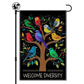 LAGZDFC Welcome Diversity flag front view boosts curb appeal for homes