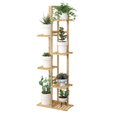 Laiensia 6-tier bamboo plant stand for organized indoor display.