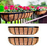 LáLáGreen 24-inch deck railing planter two-pack on a balcony