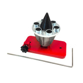 LAMBIS blade balancer mounted on magnetic wall mount for organized workshop.