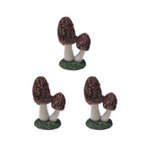 Lamnes miniature mushroom figurines three-piece set adds whimsy to fairy gardens and terrariums.