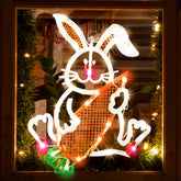 LAMPHOME 17-inch Easter bunny window silhouette for festive indoor decor.
