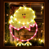 LAMPHOME hatching-baby-chick-egg window light decor for festive Easter ambiance.