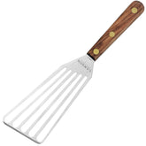 Lamson metal spatula slotted turner showing durable full tang construction for precise cooking tasks
