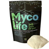 Land Agronomics MycoLife bottle pour showing easy application and nutrient uptake support.