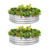 Land Guard 2 Pack galvanized raised bed - side view for sturdy outdoor vegetable gardening