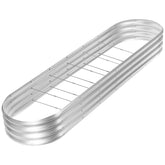 Land Guard 8ft galvanized raised bed front view with ample planting space