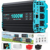 LANDERPOW 1000W pure sine inverter front view powering devices safely.