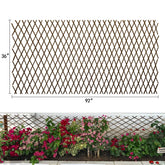 LANDGARDEN willow fence fully expanded, a 120 by 22 inch trellis for climbers.