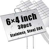 Landhoow metal garden markers with 4x6 inch labels and 11 inch stakes for durable labeling.