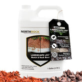 Landscape Loc Mulch Rock Bond bottle pour showing even binder distribution