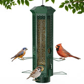 Lannso squirrel-proof bird feeder front view with six ports for multiple birds.
