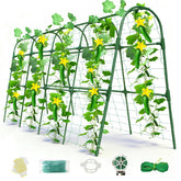Laodier cucumber trellis arch in green supports climbing plants with stable U-shape design