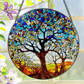 LAOWEIKI 8'' Tree of Life suncatcher shows vibrant color in sunlight