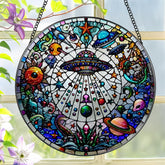 LAOWEIKI 8-inch UFO alien suncatcher brightening sunny windows