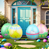 Larber four-pack 24-inch inflatable Easter eggs for outdoor yard displays.