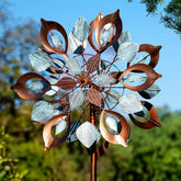 Lariander wind spinner blade detail with 24 inch diameter creates eye-catching yard motion.