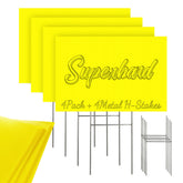 LARREEDE blank yellow yard sign 12x18 with stakes for eye-catching outdoor ads.