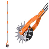 LASTOOLS wheel edger blade close-up highlighting durable chrome plating for rust resistance.