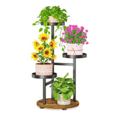 LASZOLA black 3-tier plant stand indoors with three levels for compact plant display