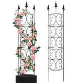 LATIHUUM garden trellis arch two-pack showcases curved design for lush climbing plants.