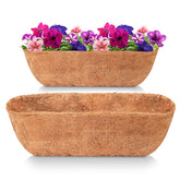 LAVEVE 30-inch brown trough coco liner for hanging baskets, moisture retention.