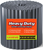 LAVEVE corrugated metal garden edging in dark gray defines lawns and beds.