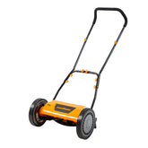 LawnMaster LMRM1401 front view shows compact design for tight spaces.