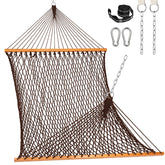 Lazy Daze Hammocks double rope hammock setup for two-person relaxation.