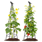 Lazzmonk 2-pack garden trellis with 70-inch tower finial guides climbing plants beautifully
