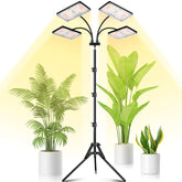 LBW Grow Light quad-head stand supports even lighting for multiple indoor plants.