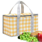 Lchkrep insulated bag for picnic yellow folded for easy storage