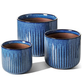 LE TAUCI fluted ceramic pot 8.3-inch with a modern glaze, ideal for statement plant displays.