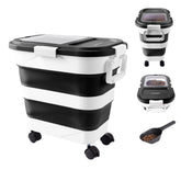 Leafory pellet storage container with clear window shows freshness at a glance