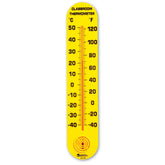 Learning Resources Classroom Thermometer wall-mounted display helps students read temperatures.