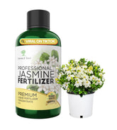 Leaves and Soul Jasmine fertilizer bottle, clear label, supports growth and vitality.