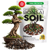 Leaves and Soul large bonsai soil bag front shows premium blend for steady drainage and aeration.